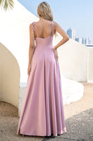 Load image into Gallery viewer, Blush Spaghetti Straps Long Prom Dress with Slit