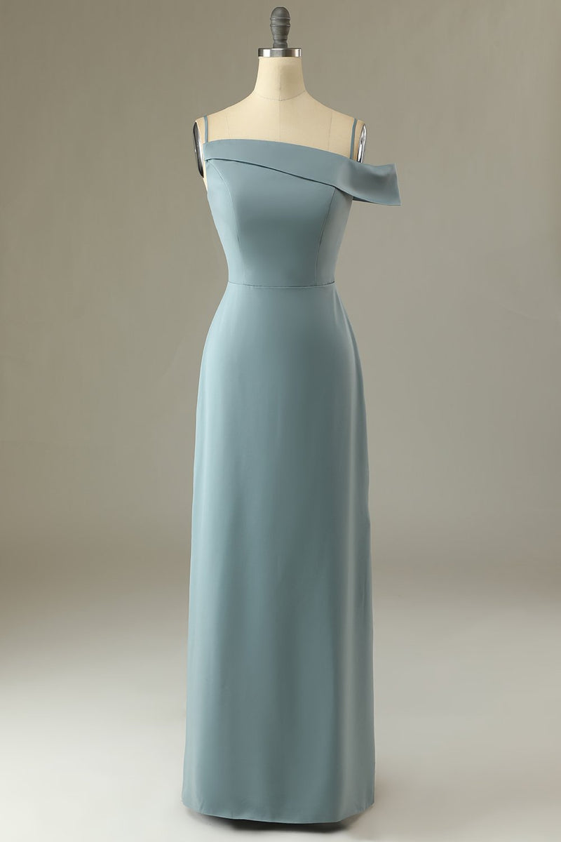 Load image into Gallery viewer, Blue Sheath Simple Formal Dress