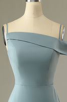 Load image into Gallery viewer, Blue Sheath Simple Formal Dress