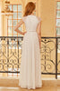 Load image into Gallery viewer, Blush V Neck Lace Bridesmaid Dress