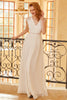 Load image into Gallery viewer, Blush V Neck Lace Bridesmaid Dress