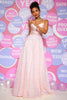 Load image into Gallery viewer, Sparkly A-Line Pink Spaghetti Straps Long Prom Dress