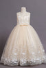 Load image into Gallery viewer, Tulle Blush Flower Girl Dress with Bowknot