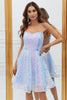 Load image into Gallery viewer, Sparkly Light Blue A-Line Sequins Short Prom Dress