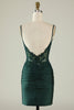 Load image into Gallery viewer, Bodycon Spaghetti Straps Royal Blue Short Prom Dress with Beading
