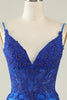 Load image into Gallery viewer, Sheath Spaghetti Straps Dark Green Homecoming Dress with Beading