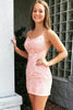 Load image into Gallery viewer, Orange Short Tight Party Dress with Lace Beading