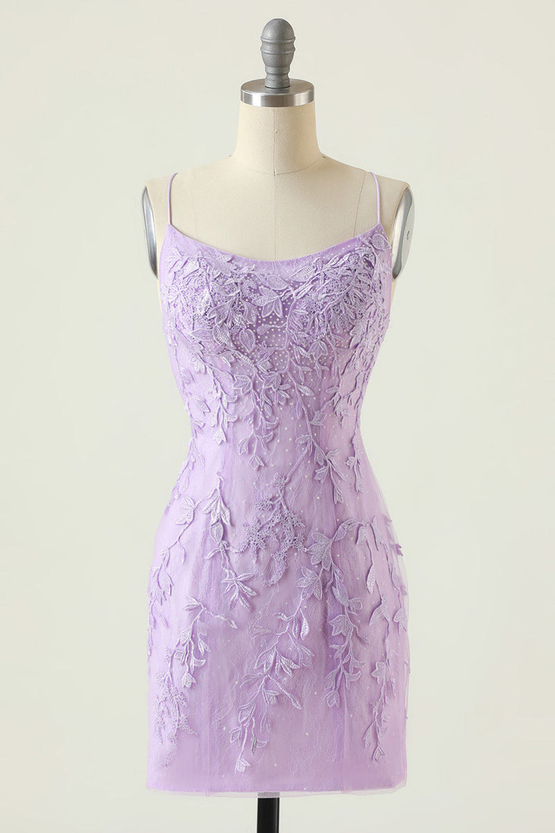 Load image into Gallery viewer, Sky Blue Short Tight Party Dress with Lace Beading