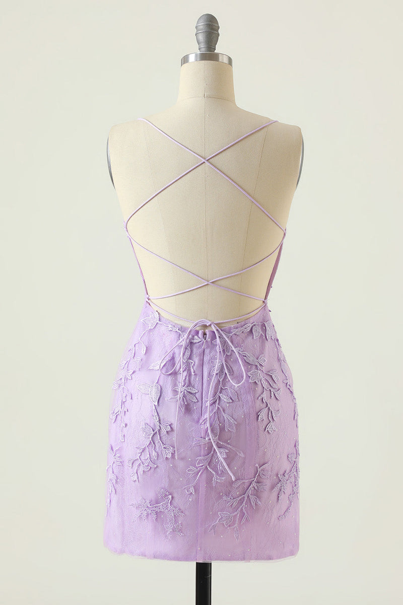 Load image into Gallery viewer, Sky Blue Short Tight Party Dress with Lace Beading