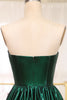 Load image into Gallery viewer, Sparkly Dark Green A Line Strapless Long Pleated Prom Dress