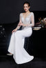 Load image into Gallery viewer, White Applique Mermaid Prom Dress