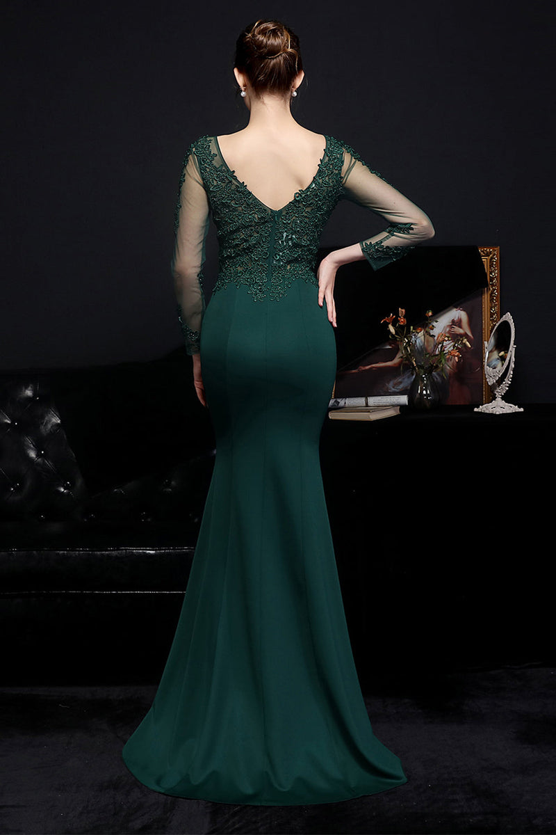 Load image into Gallery viewer, White Applique Mermaid Prom Dress