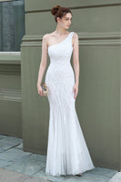 Load image into Gallery viewer, Mermaid One Shoulder Prom Dress with Appliques