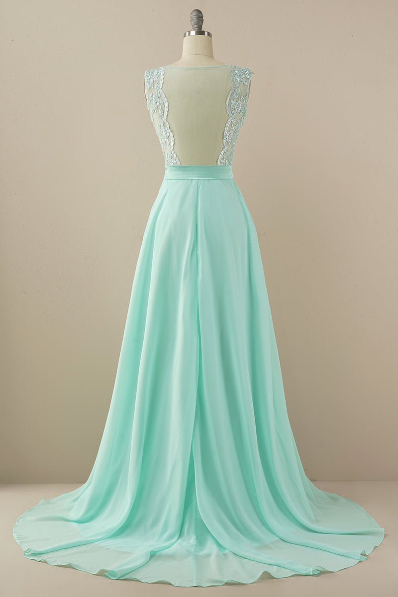 Load image into Gallery viewer, Applique Long Prom Dress