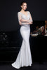 Load image into Gallery viewer, White Applique Mermaid Prom Dress