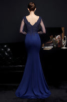 Load image into Gallery viewer, White Applique Mermaid Prom Dress