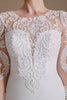 Load image into Gallery viewer, White Mermaid Long Sleeves Sweep Train Wedding Dress with Lace