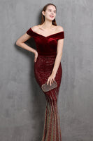 Load image into Gallery viewer, Gold Mermaid Sequin Long Prom Dress