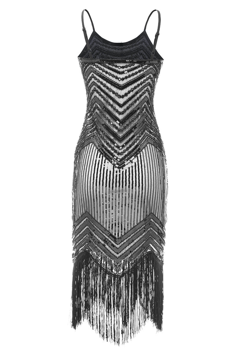 Load image into Gallery viewer, Black Red Spaghetti Straps 1920s Dress