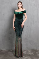 Load image into Gallery viewer, Gold Mermaid Sequin Long Prom Dress