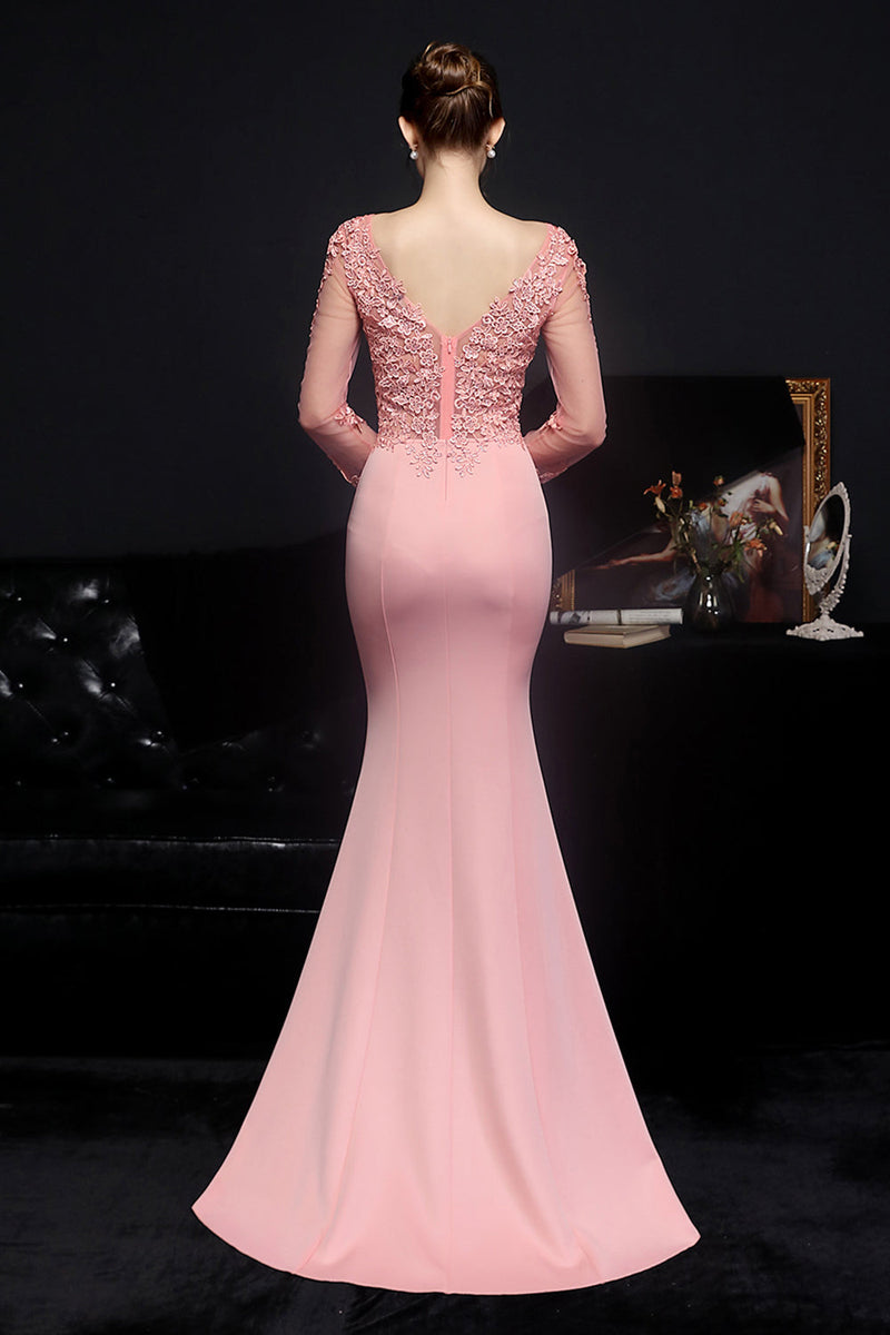 Load image into Gallery viewer, White Applique Mermaid Prom Dress