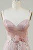 Load image into Gallery viewer, Blush A-Line Corset Long Tulle Prom Dress with Appliques