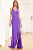 Load image into Gallery viewer, Purple Wedding Guest Dress with Slit