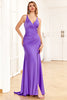 Load image into Gallery viewer, Purple Wedding Guest Dress with Slit