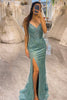 Load image into Gallery viewer, Green Mermaid Long Prom Dress With Slit