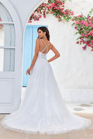 Load image into Gallery viewer, Ivory Criss-Cross Straps Back A-Line Tulle Wedding Dress