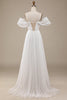 Load image into Gallery viewer, Ivory Boho Chiffon Ruched Wedding Dress
