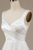 Load image into Gallery viewer, Simple Ivory Organza Scoop Neck Sweep Train Wedding Dress
