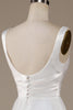 Load image into Gallery viewer, Simple Ivory Organza Scoop Neck Sweep Train Wedding Dress